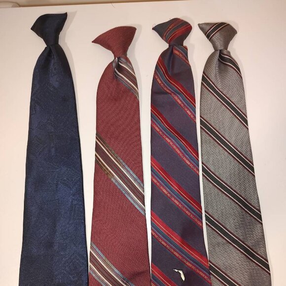 Mixed Lot of 4 Vintage Men's Clip-On Ties-Ketch/David Taylor/Sears: Pre-owed - Picture 1 of 7